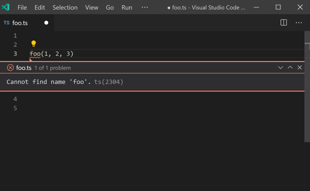 Declare Missing Helper Function (TypeScript) in Visual Studio Code